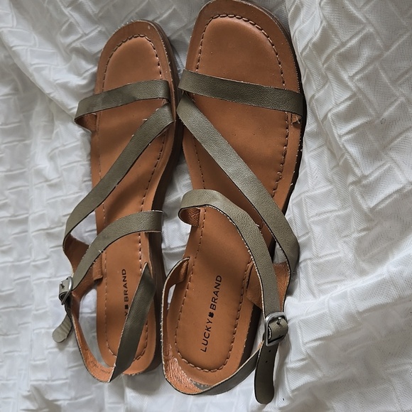 Lucky Brand Women's Forest Green Strappy Bohemian Sandals 9M - Picture 2 of 7